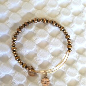 Alex and Ani Gold/Bronze Beaded Bracelet